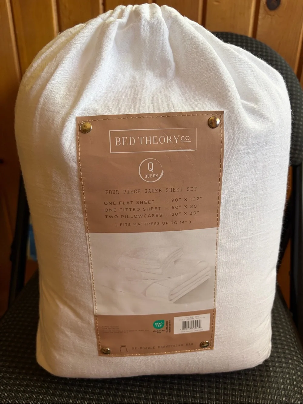 Bed Theory Co. Queen Gauze Sheet Set in White 4 piece NWT